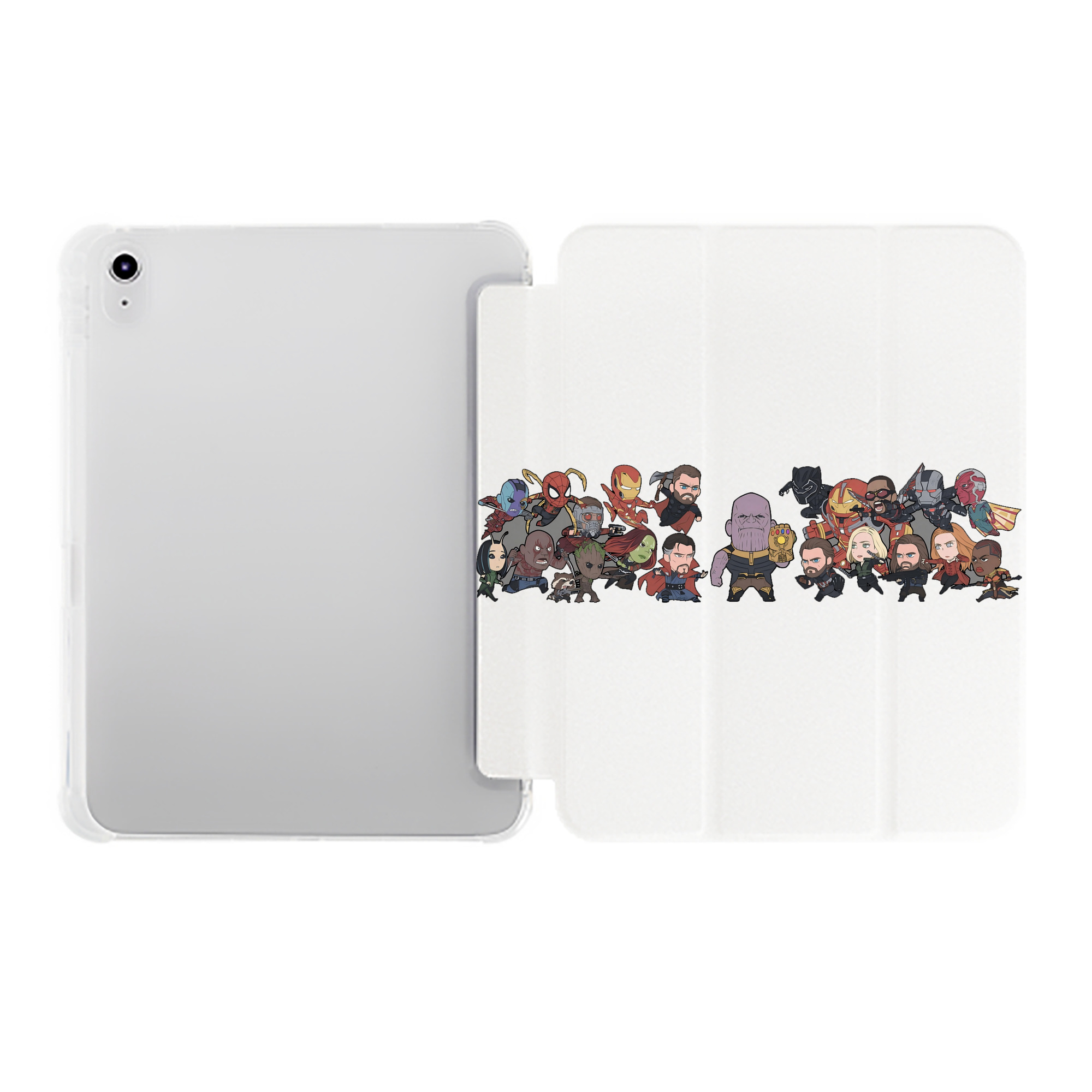 （画像用） アベンジャーズ The Avengers IPad ケース ペン収納付き 三つ折りスタンド PUレザー×シリコン 対応機種9.5/10.5/10.9インチ